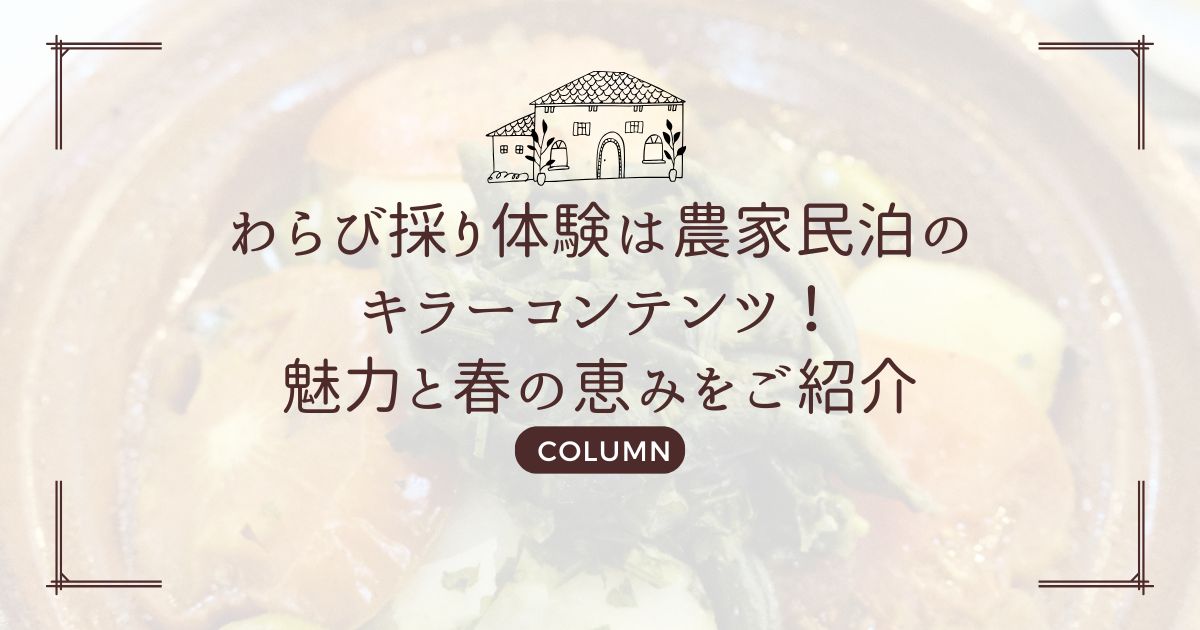 わらび採り体験は農家民泊のキラーコンテンツ！魅力と春の恵みをご紹介